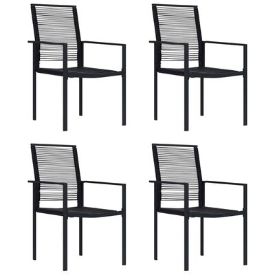 vidaXL Vrtne stolice 4 kom od PVC ratana crne