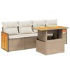vidaXL 5-dijelni vrtni set sofa s jastucima bež od poliratana