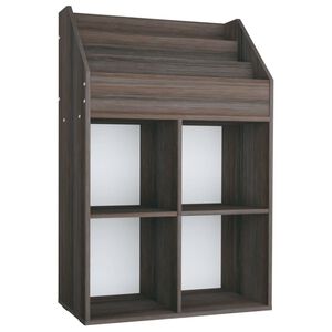 vidaXL Stalak za dječje časopise sivi i hrast 71 x 30 x 114 cm drveni