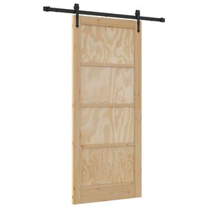 vidaXL Klizna vrata ORKDAL 86 x 198,5 cm Masivna borovina Prirodna