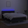 vidaXL Krevet box spring s madracem LED crni 140x190 cm od tkanine
