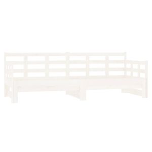 vidaXL Dnevni ležaj na izvlačenje 2 x (80 x 200) cm bijeli od borovine