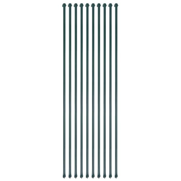 vidaXL Vrtni stupovi 10 kom 1,5 m metalni zeleni