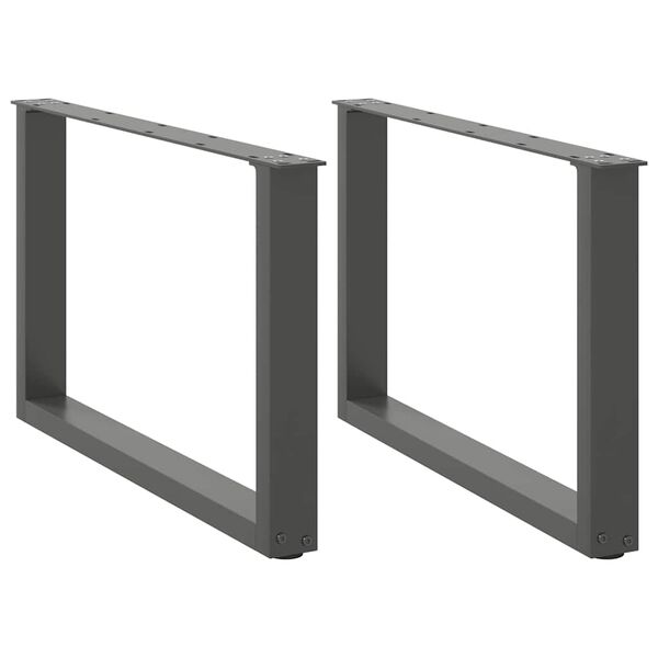 vidaXL Noge za klub stolić U-oblik 2 kom antracit 70 x (42-43) cm čelik