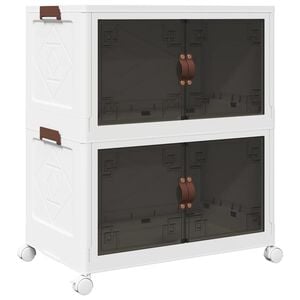 vidaXL Složiva kutija za pohranu s kotačima 2nivoa 75 L 64x40x76 cm