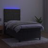 vidaXL Krevet box spring s madracem LED tamnosivi 90x200 cm bar&scaron;un