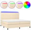 vidaXL Krevet box spring s madracem LED krem 200x200 cm od tkanine