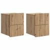 vidaXL Noćni ormarić za montažu na zid s ladicama 2 pcs Hrast artisan