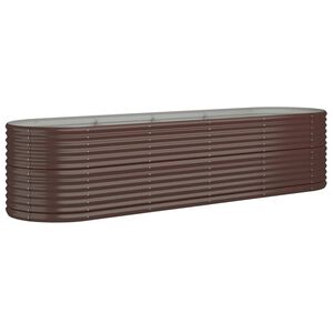 vidaXL Povi&scaron;ena vrtna gredica od pocinčanog čelika 296x80x68 cm smeđi