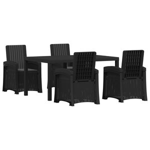 vidaXL Vrtni set za objed 5 kom. Antracit PP