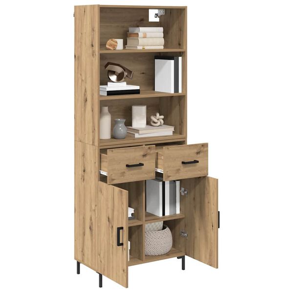 vidaXL Highboard Umjetnički hrast 69,5 x 34 x 180 cm Konstruirano drvo