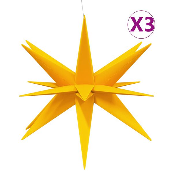 vidaXL Božićna svjetla s LED žaruljama 3 kom sklopiva žuta 100 cm