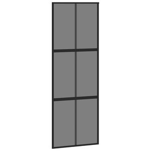 vidaXL Klizna vrata crna 76x205 cm od kaljenog stakla i aluminija