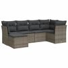 vidaXL 6-dijelni set vrtnih sofa od poliratana s jastucima sivi
