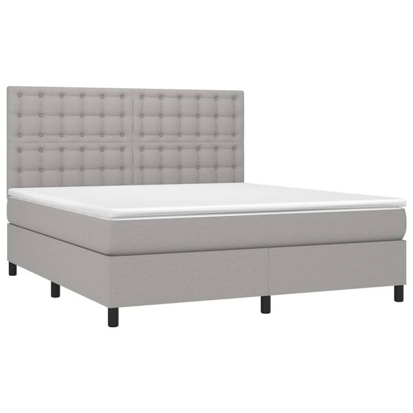 vidaXL Krevet box spring s madracem svjetlosiva 160x200 cm tkanina