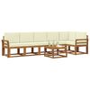 vidaXL Set vanjskih sofa s jastukom 7 pcs Prirodna i krem