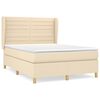 vidaXL Krevet s oprugama i madracem krem 140 x 190 cm od tkanine