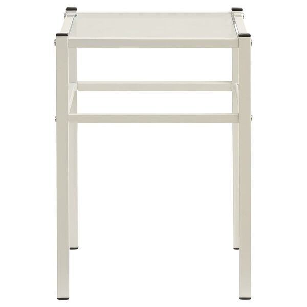 vidaXL Noćni ormarić bijeli i prozirni 42,5x33x44,5 cm metal i staklo