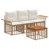 vidaXL Set vanjskih sofa 4 kom. Prirodna i krema bijela Poliester