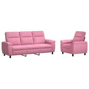 vidaXL Set sofe 2 pcs Ružičasta Tkanina