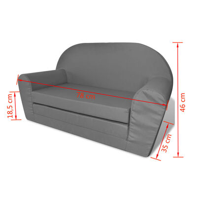 vidaXL Dječji kauč na razvlačenje Ležaj sivi