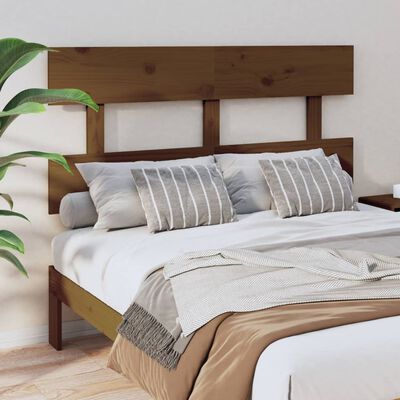 vidaXL Uzglavlje za krevet boja meda 144 x 3 x 81 cm masivna borovina