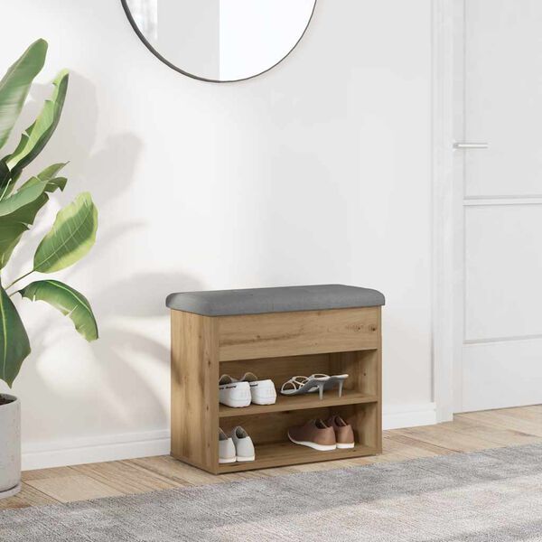 vidaXL Klupa za cipele obrtnički hrast 62x32x50 cm izrađeno drvo