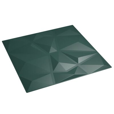 vidaXL Zidni paneli 24 kom zeleni 50 x 50 cm XPS 6 m² uzorak dijamanta