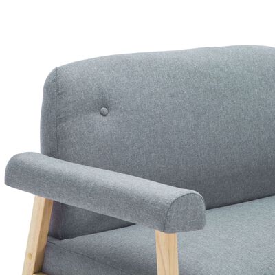 vidaXL 2-dijelni set sofa od tkanine za 3 osobe svjetlosivi