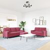 vidaXL 3-dijelni set sofa s jastucima crvena boja vina bar&scaron;unasti