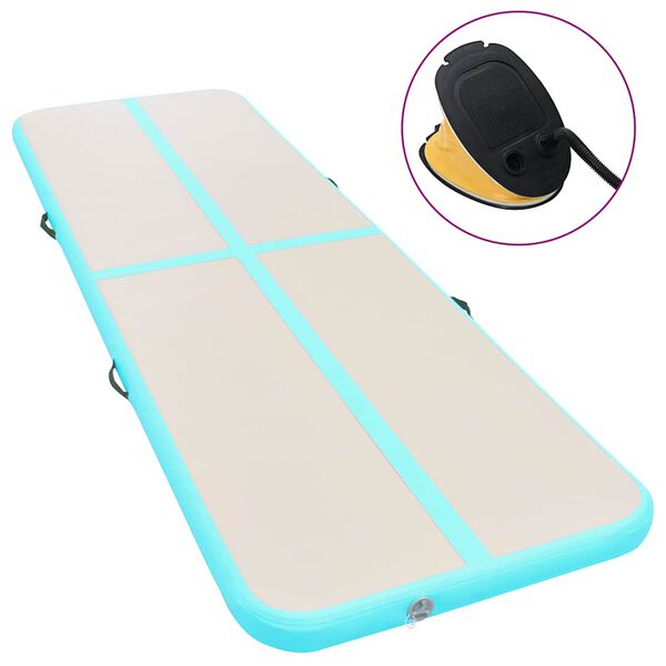 vidaXL Strunjača na napuhavanje s crpkom 700 x 100 x 10 cm PVC zelena