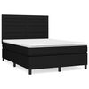 vidaXL Krevet s oprugama i madracem crni 140 x 190 cm od tkanine