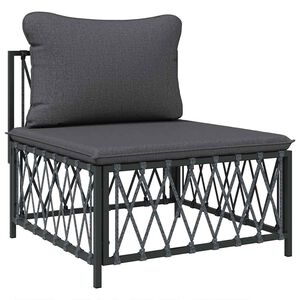 vidaXL Srednja vrtna sofa od tkane tkanine s jastucima antracit