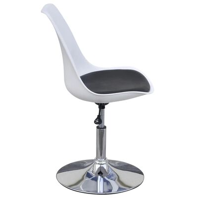 vidaXL Blagovaonske stolice od umjetne kože okretne 6 kom crno bijele