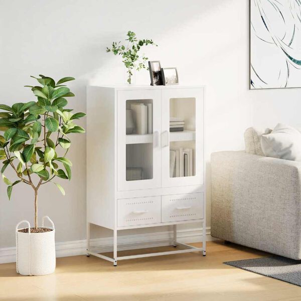 vidaXL Visoka komoda bijela 68x39x111,5 cm od čelika