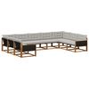 vidaXL Set vanjskih sofa 9 kom. Prirodna i svjetlosiva