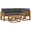 vidaXL Set vanjskih sofa 5 kom. Prirodna i antracit Poliester