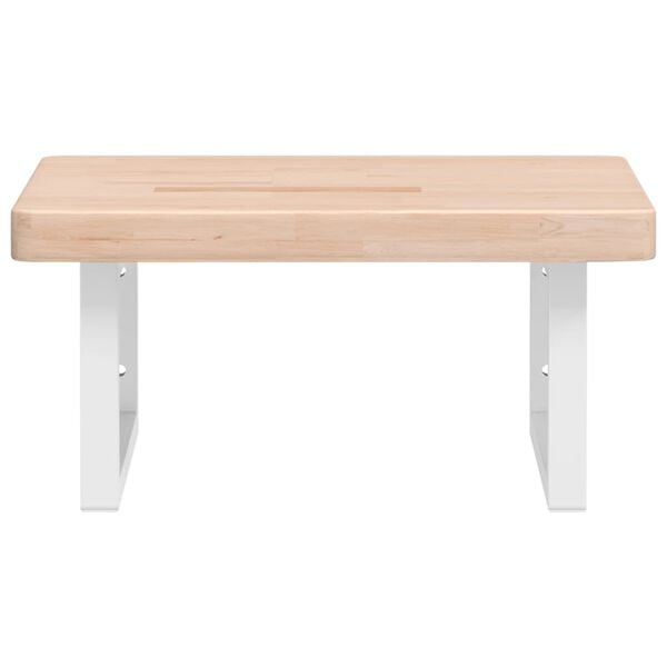 vidaXL Zidna polica za umivaonik od čelika i masivne hrastovine