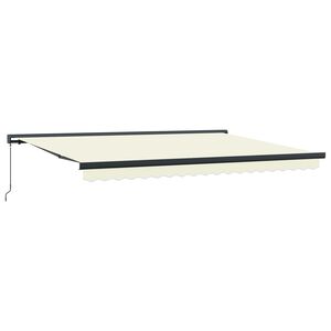 Povlačivi tende 400 &times; 300 cm Platno i Aluminij Krem i Siva