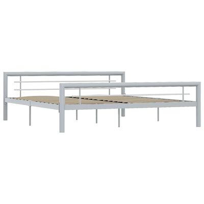 vidaXL Okvir za krevet sivo-bijeli metalni 180 x 200 cm