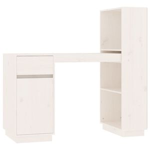 vidaXL Radni stol bijeli 110 x 53 x 117 cm od masivne borovine