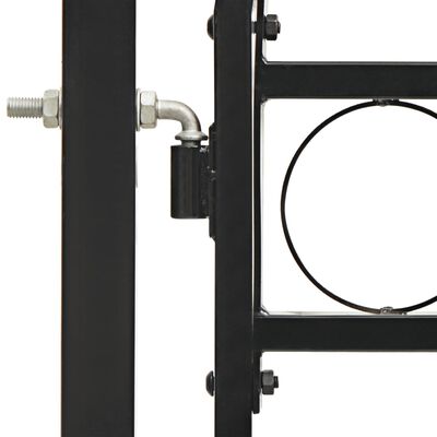 vidaXL Dvostruka vrata za ogradu s lučnim vrhom čelik 400x175 cm crna