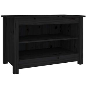 vidaXL Klupa za cipele crna 70 x 38 x 45,5 cm od masivne borovine