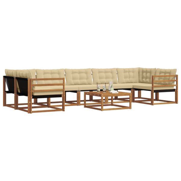 vidaXL Set vanjskih sofa s jastukom 8 pcs Prirodna i bež