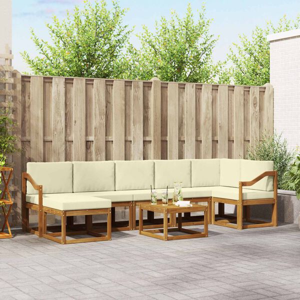 vidaXL Set vanjskih sofa s jastukom 8 pcs Prirodna i krem