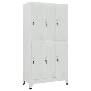 vidaXL Ormarić s ključem i 6 pretinaca čelični 90 x 45 x 180 cm sivi