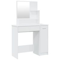vidaXL Toaletni stolić s ogledalom visoki sjaj bijeli 86,5x35x136 cm