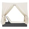 vidaXL Dvostruka ležaljka s krovom i zastorima crna od poliratana