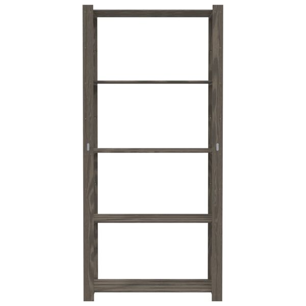 vidaXL Stalak za pohranu 5 razina sivi 80x38x170 cm masivna borovina