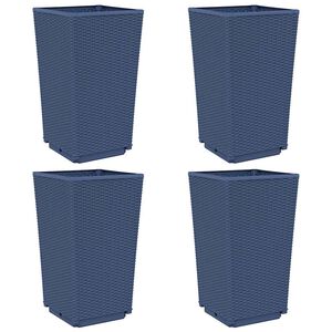 vidaXL Vrtne sadilice 4 kom plava siva 32,5 x 32,5 x 57 cm PP